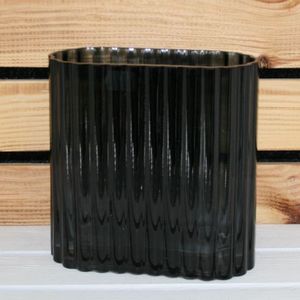 Vase oval dunkelgrau