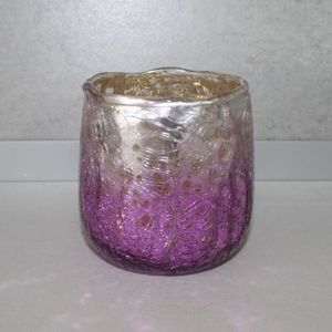 Teelicht Bicolor silber/violett