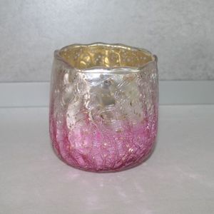 Teelicht Bicolor silber/pink