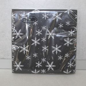 Cocktailservietten Eiskristall schwarz