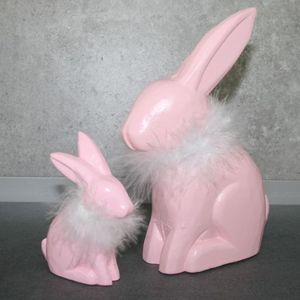 Hase mit Federn rosa