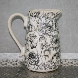 Krug Blumen schwarz/weiss