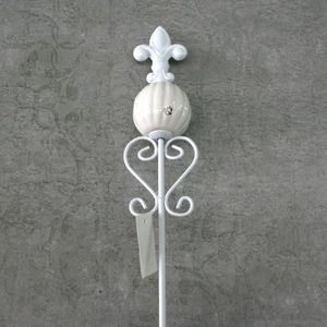 Gartenstecker mit Kugel weiss